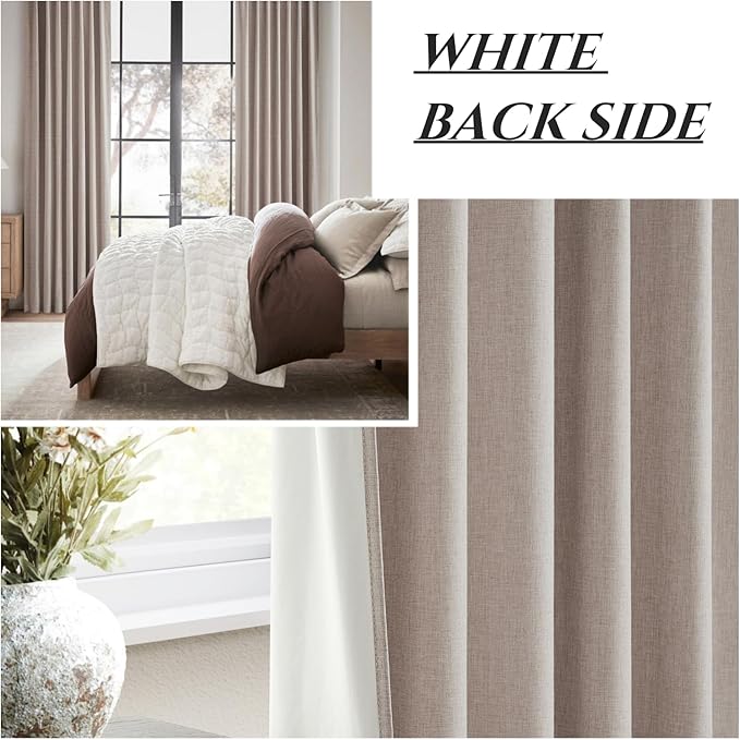 Linen 80 Inch Closet Curtains for Open Closet Doors Sliding Panels - Image 7