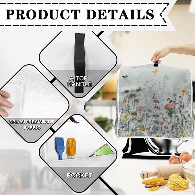 Floral Mixer Covers for Kitchen Aid 6-8 Quart Mixer Dust Cover - Image 4