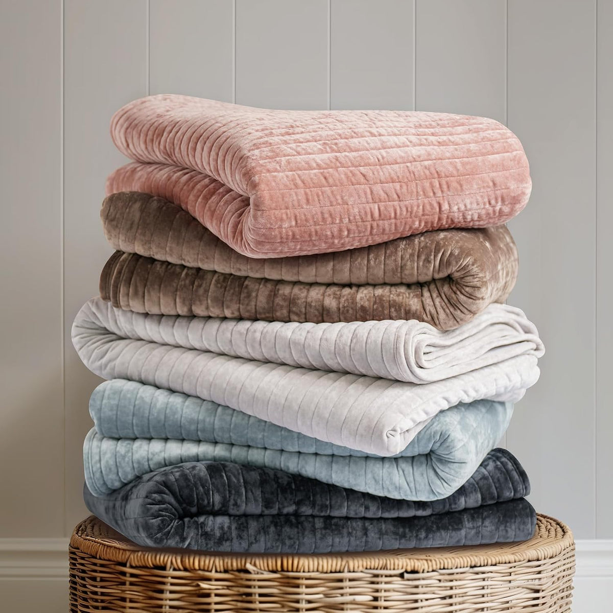 evergrace stripe channel luxury velvet quilt set king, package contents