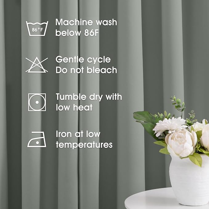 HOMEIDEAS Greyish Green Blackout Curtains - Image 6