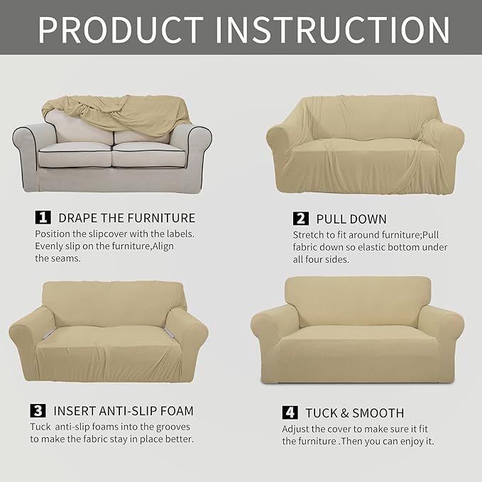 Easy-Going Stretch Loveseat Slipcover 1-Piece Sofa Cover Furniture Protector - Image 8