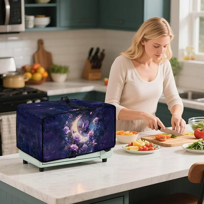 Gorgeous Butterfly Rose Moon Print Microwave Oven Cover Dust-Proof Microwave - Image 3