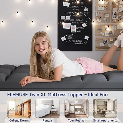 ELEMUSE Twin Grey Mattress Topper - Image 6