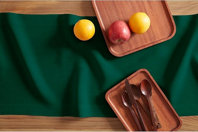 Solino Home Linen Green Table Runner 120 Inches Long - Image 3