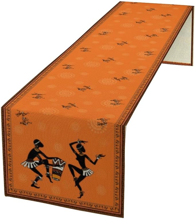African Ethnic Table Runner Azteca Abstract Cultural Black People Folk Graphic by ShiTingYu