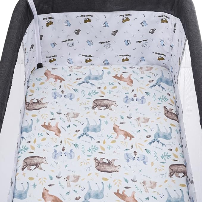 Pack n Play Sheet Stretchy Fitted Portable Mini Crib Sheets Set 3 Pack - Image 3