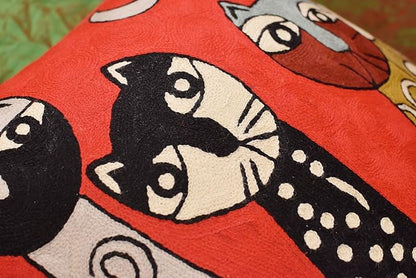 Picasso Red Cat Pillow Cover Cute Kitty Decorative Pillowcase Abstract Cushion - Image 4