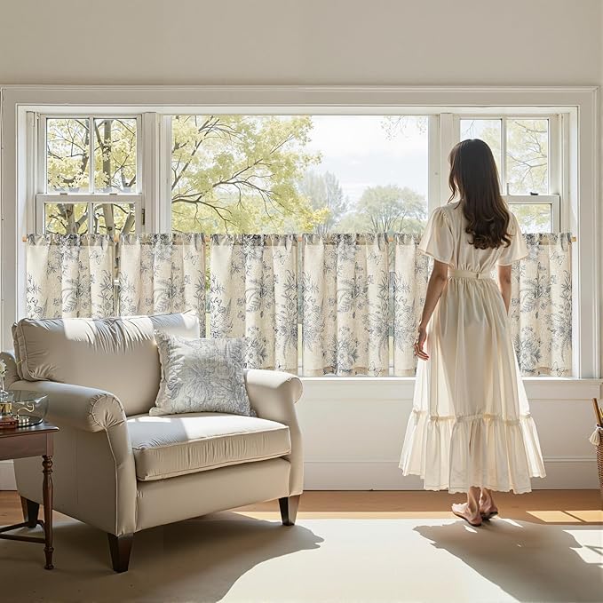 jinchan Half Window Curtains Small Drapes - Image 3