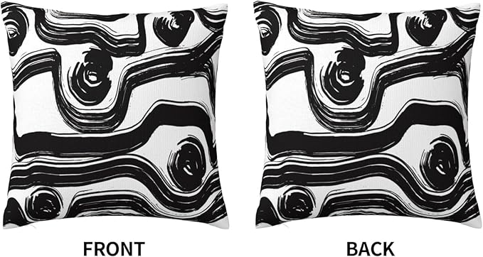Black and White Striped Throw Pillow Covers 18x18 in Set of 2 Decorative Modern - Image 5
