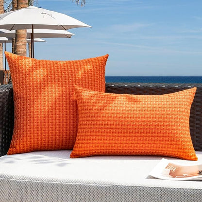 Kevin Textile Fall Outdoor Waterproof Throw Pillow Covers Pack of 2 Weaving - Image 5