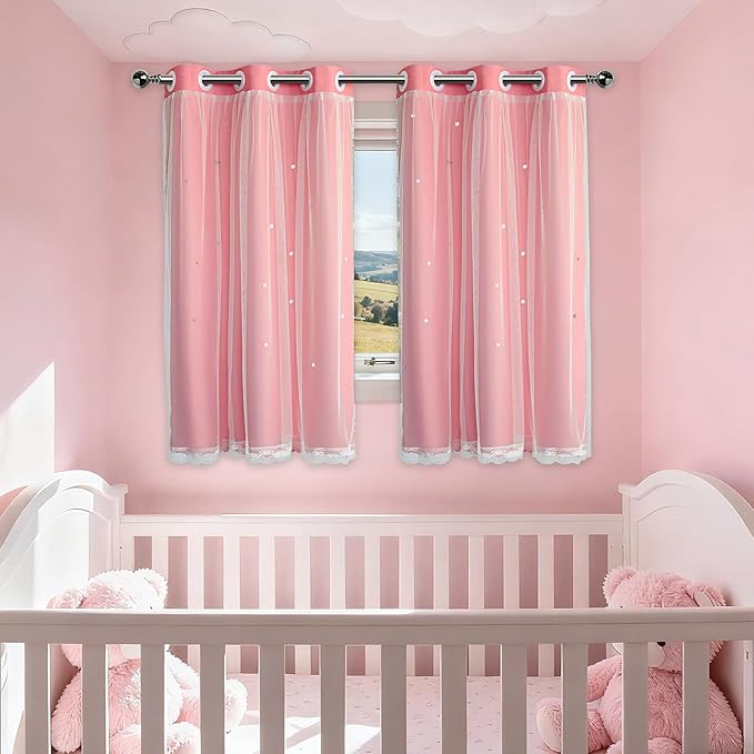 Pink Curtains for Girls Bedroom Cute by Ftinala