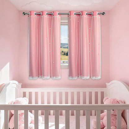 Pink Curtains for Girls Bedroom Cute by Ftinala