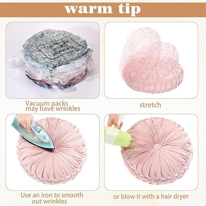 Yerliker 6 Pcs Floor Pillow Cushions 15inch Round Velvet Throw Pillows Colorful - Image 4