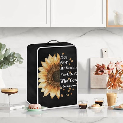 Mumeson Sunflower Black Coffee Maker Cover, Waterproof Dust Cover - Image 3