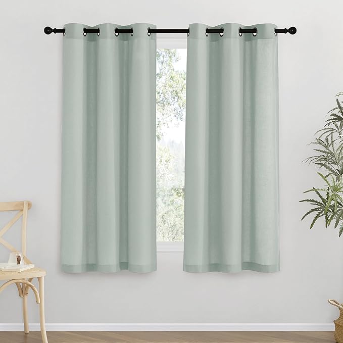NICETOWN Thick Linen Blend Curtains Flax Textured by NICETOWN