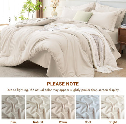 muxhomo queen comforter set 7 pieces, soft bed, side view