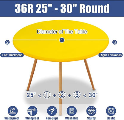 Round Spandex Tablecloth, Elastic Fitted Waterproof Tablecloths - Image 8