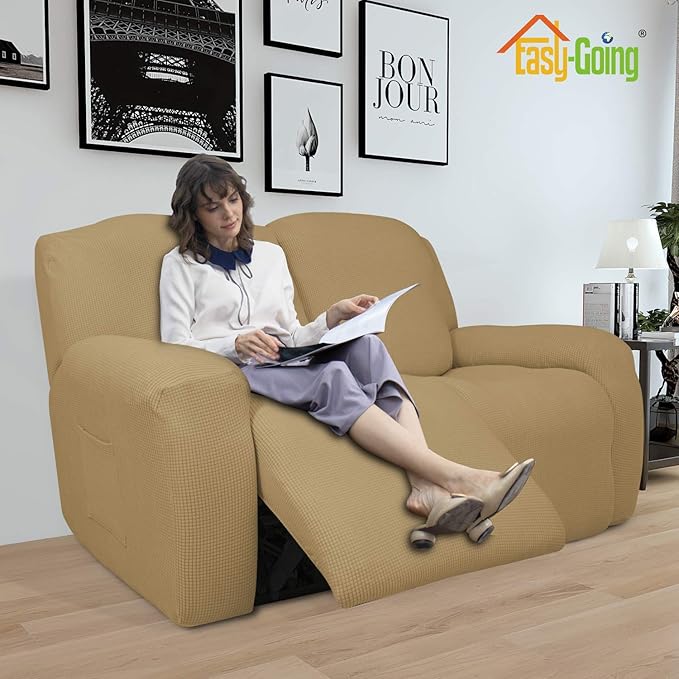 Easy-Going 6 Pieces Recliner Loveseat Stretch Sofa Slipcover Sofa Cover - Image 2