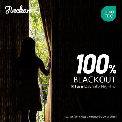 jinchan boho blackout curtains 63 inch length moon, side view