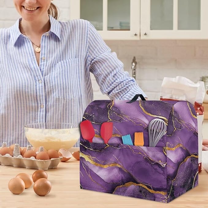 Stand Mixer Covers Protector Purple Marble Design Mixer Dust Covers Protector - Image 5