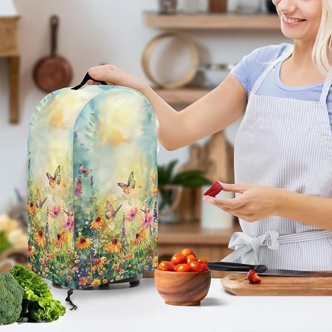 Daisy Floral Butterfly Drawstring Blender Cover Kitchen Appliance Anti - Image 3