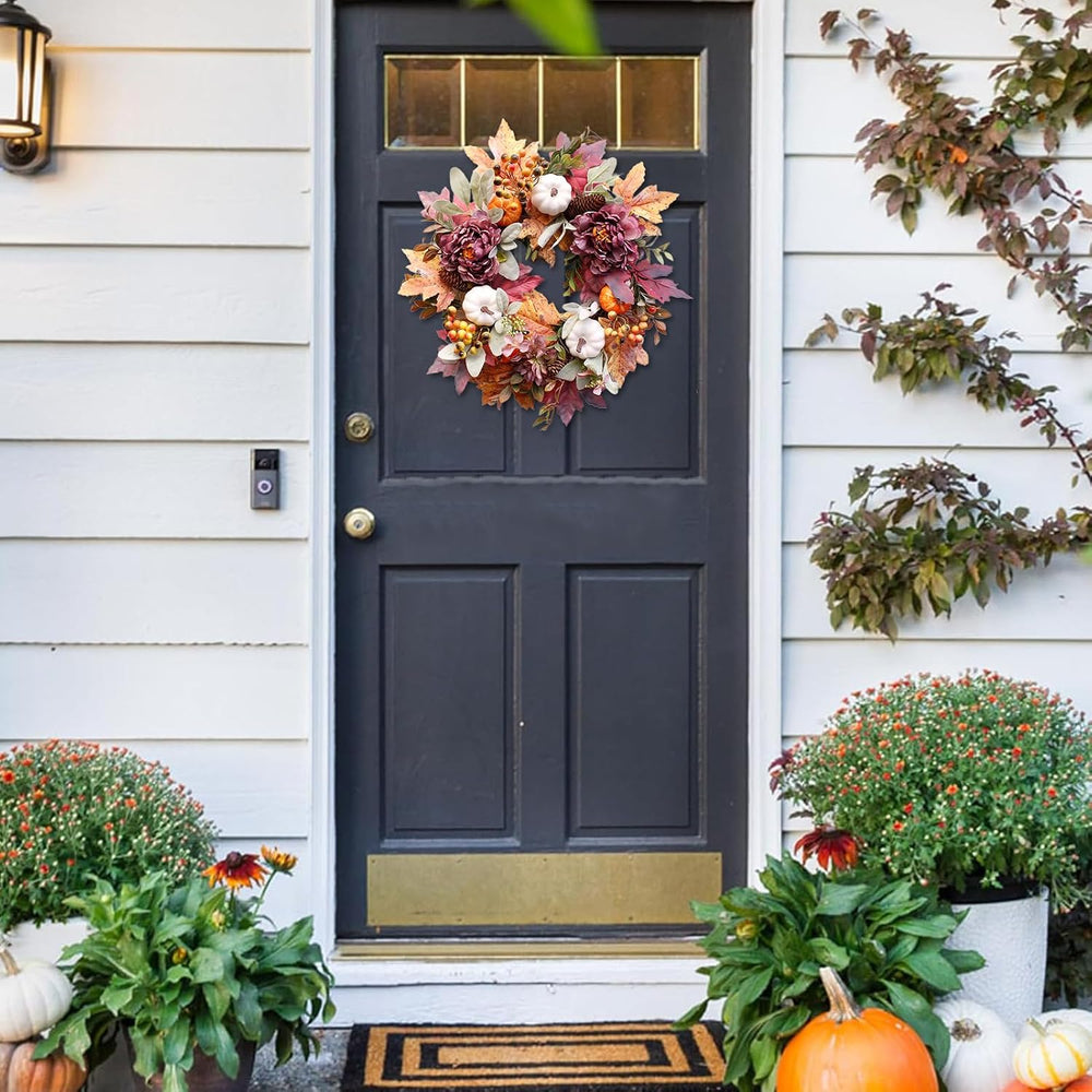 20" Fall Wreaths for Front Door,Autumn Door Wreaths,Fall Decorations for...