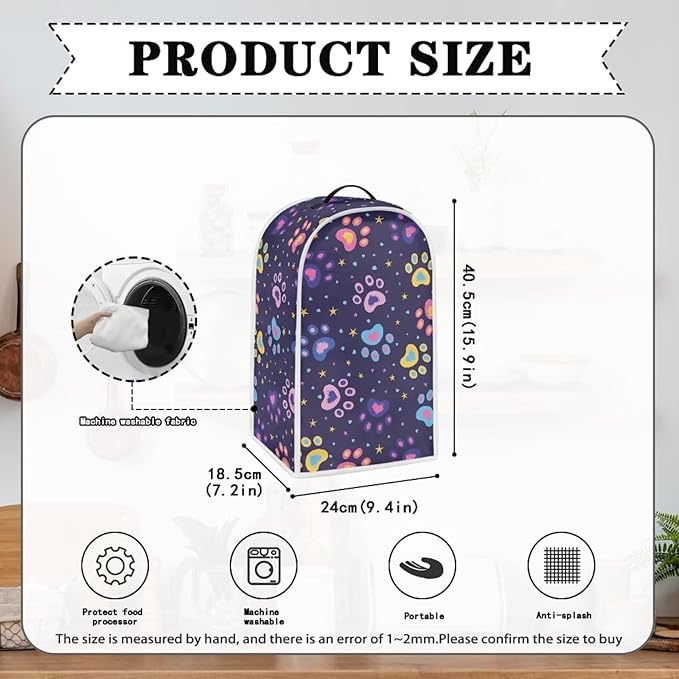 Colorful Paw Print Blender Dust Cover - Image 6