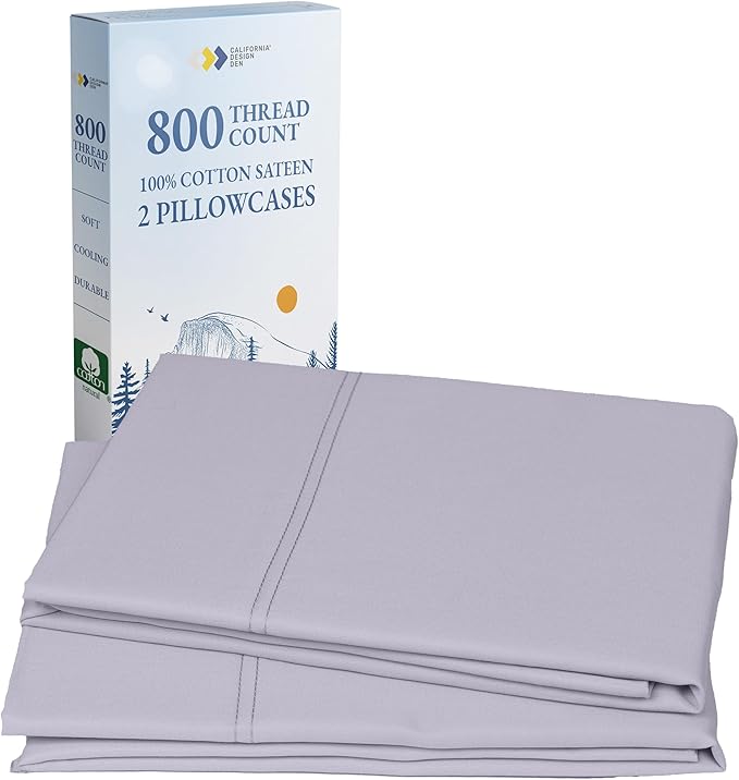 California Design Den 100% Cotton King Size Pillowcases Set of 2, 800 Thread by CaliforniaDesignDen