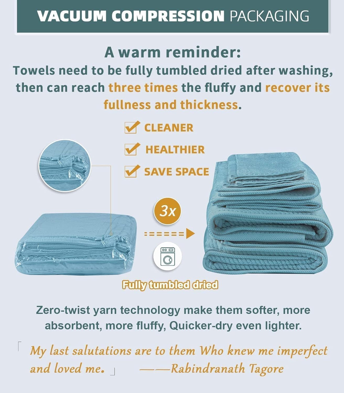 voova & movas towels for bathroom, cotton, luxury, package contents