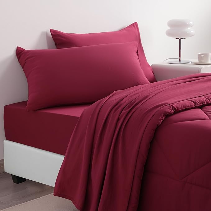 NTBAY Twin Comforter Set with Sheets, 5 Pieces Soft and Breathable Twin Bedding - Image 4