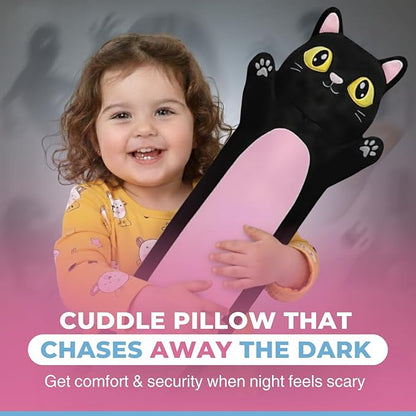 Black Cat Plush Body Pillow for Kids | Long Stuffed Animal Cuddle Pillow | Soft - Image 3