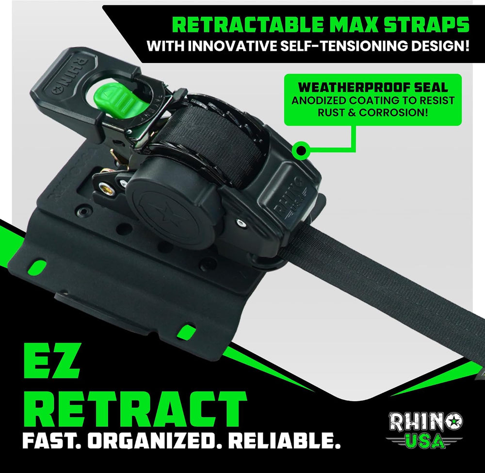 Rhino USA Bed-Mounted Retractable Ratchet Straps - for Ford F-150/F-250