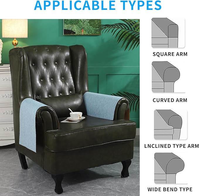 Sofa Arm Cover, Non Slip Couch Arm Cover Washable Recliner Chair Armrest Covers - Image 5