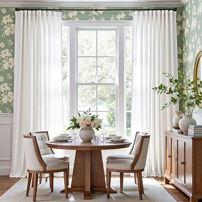 jinchan Linen Blend Curtain 120 inch Extra Long 1 Panel Extra Long - Image 5
