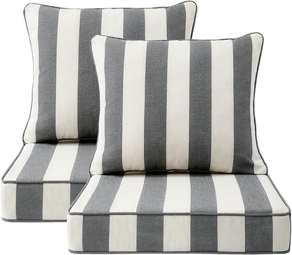 Outdoor Patio Chair Cushions Set, Water-Repellent, Fade Resistant, Deep Seat by Unimatta