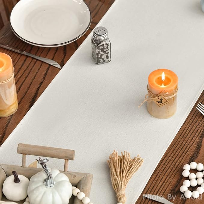 Artoid Mode Aqua Hello Pumpkin Leaves Fall Table Runner, Seasonal Autumn - Image 7