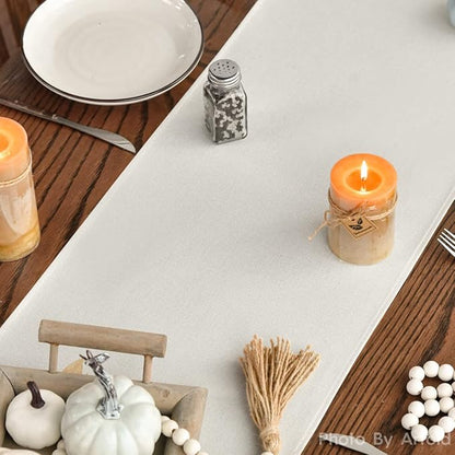 Artoid Mode Aqua Hello Pumpkin Leaves Fall Table Runner, Seasonal Autumn - Image 7