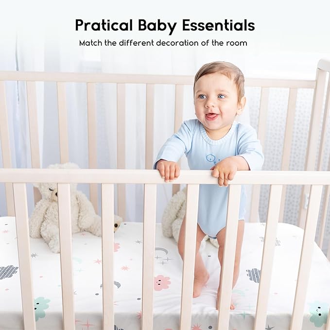 Yoofoss Baby Crib Sheets for Boys Girls, Fitted Crib Sheet 2 Pack for Standard - Image 6