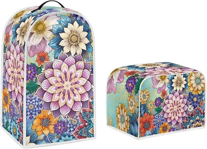 Bright Blossom Flower Toaster Cover 2 Slice，Boho Hippie Floral Kitchen Blender by Pointodoor