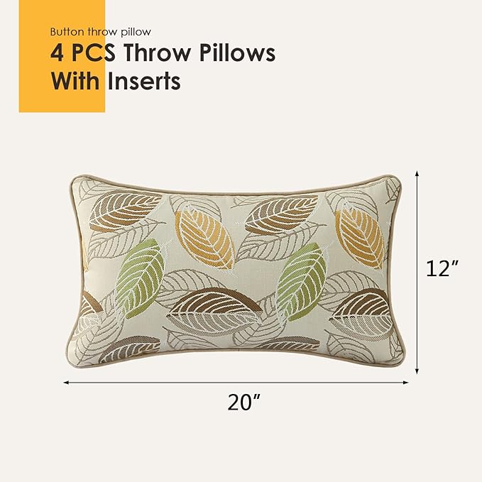Outdoor Sunbrella Decorative Pillows Pack of 4, Momento Spring - Image 6