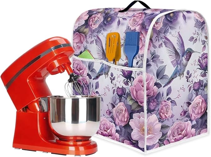Hummingbird Stand Mixer Cover 4.5-5 Quart Floral Print Kitchen Appliance Covers - Image 5