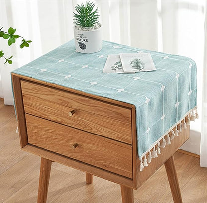 Simple Bedside Table Tassel Cover Cloth, Tablecloth Cover Towel, Suitable by Tablecloth