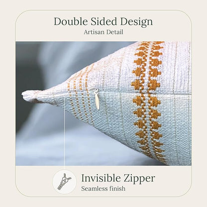 SanVia Sunshine Premium Cotton Throw Pillow Covers, 20 x 20 Inches, Artisan Made - Image 2