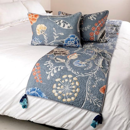 The HomeCentric Blue Bed Runner, Full Size 68"x18" Decorative Bed Runner - Image 4
