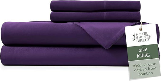 Hotel Sheets Direct 4 Piece Bed Sheet Set King Size, 100% Viscose Derived from by HOTELSHEETSDIRECT