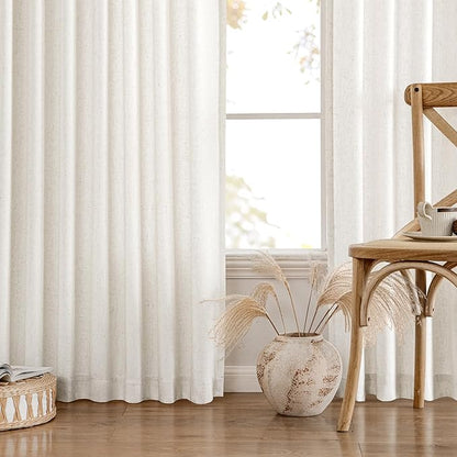 MIULEE Non-See-Through Privacy Linen Curtains 2 Panels, Light Filtering Window - Image 7