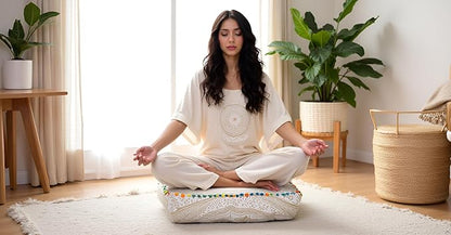 CRAFT KALA Gold Large Hippie Mandala Meditation Floor Ottoman Pillow Cushion - Image 4