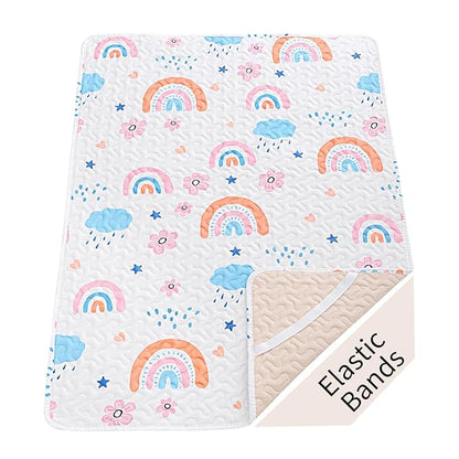 Quilted Pack n Play Sheet Fitted, Breathable Thick Pad by MatLeya