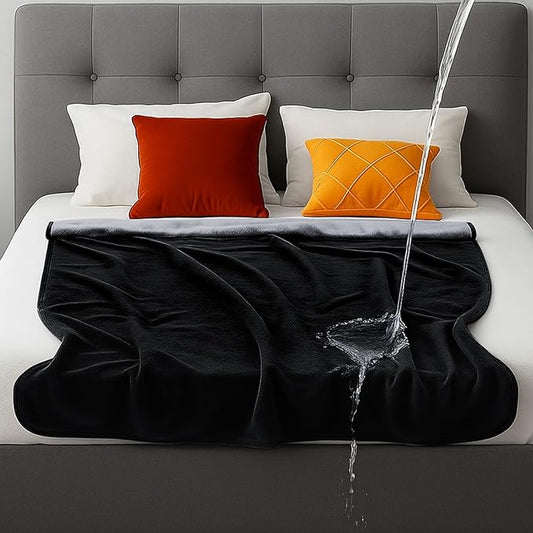 Waterproof Blanket for Bed Couch Sofa, Fleece and Flannel Waterproof Mat by Tisancy