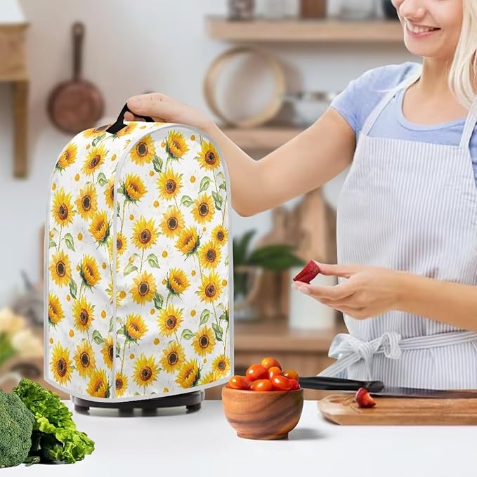 Sunflower Blender Covers for Kitchen Yellow Appliance Cover Washable Anti-Stain - Image 2